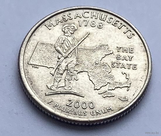 25 центов 2000 г. Массачусетс, США