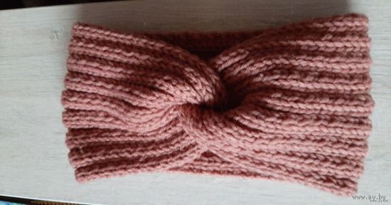 Повязка на голову вязаная, новая