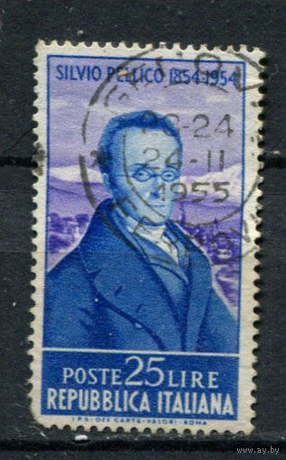 Италия - 1955 - Портрет Сильвио Пеллико и виды Салуццо - [Mi. 926] - полная серия - 1 марка. Гашеная.  (LOT i33)