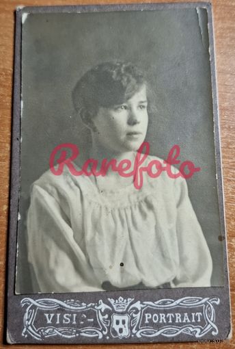 1921 Визит-портрет девушка ретро студийное фото анонимное