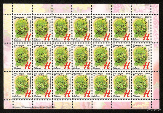 Беларусь. 2008. Стандарт. Циния (Н) (з.45-2008) Лист