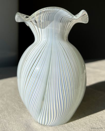 Ваза стекло Неман Федорков винтаж 12см