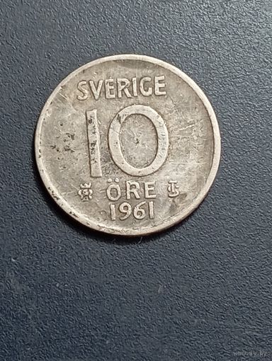Швеция 10 эре 1961 года .