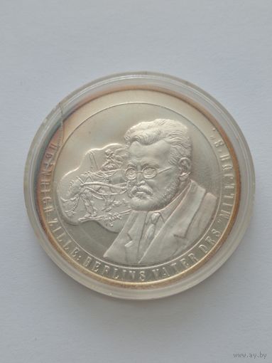 Германия, настольная памятная медаль "750 лет Берлину. Генрих Цилле" 1987 г.