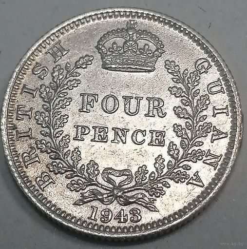 А. 2.9 британская Гвиана, серебро 1943