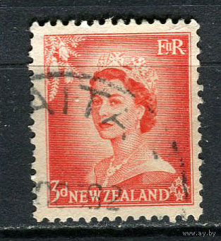 Новая Зеландия - 1953/1954 - Королева Елизавета II 3P - [Mi.336] - 1 марка. Гашеная.  (LOT EX44)-T10P32