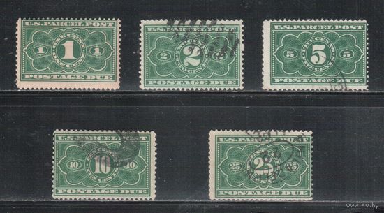 США-1912, (Мих.1-5),   гаш. , Пакетные доплатные марки(полная серия)