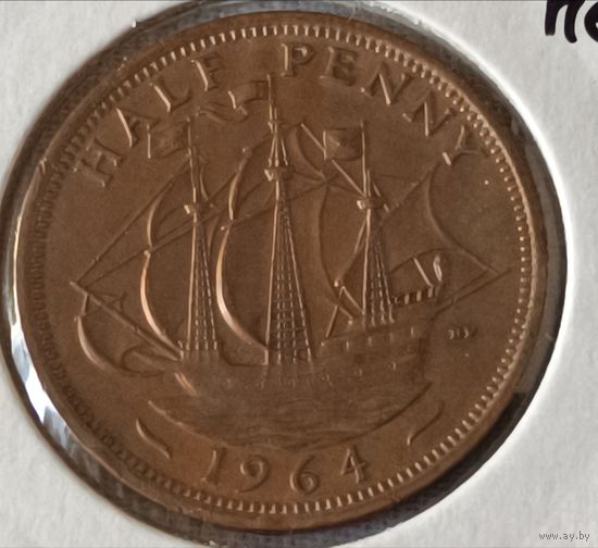Великобритания. 1/2 пенни 1964 года.