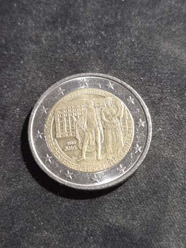 Австрия 2 евро 2016 200 лет Национальному банку