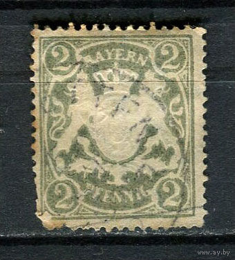 Королевство Бавария в составе Германской империи - 1900 - Герб 2Pf - [Mi.65] - 1 марка. Гашеная.  (Лот 44HG)-T41P16
