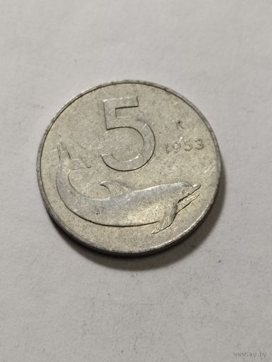 Италия 5 лир 1953