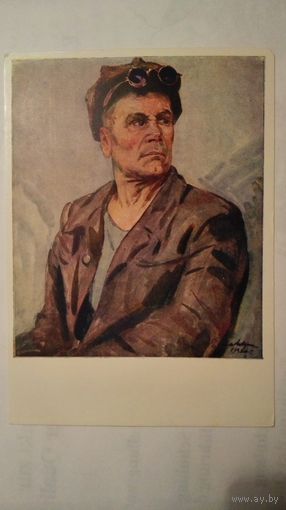 Соцреализм 1957. Шовкуненко. Портрет старшего мастера завода им.Дзержинского Кочетков