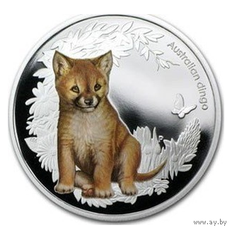 Монета 50 центов Австралия Динго 2011г. Серебро 999