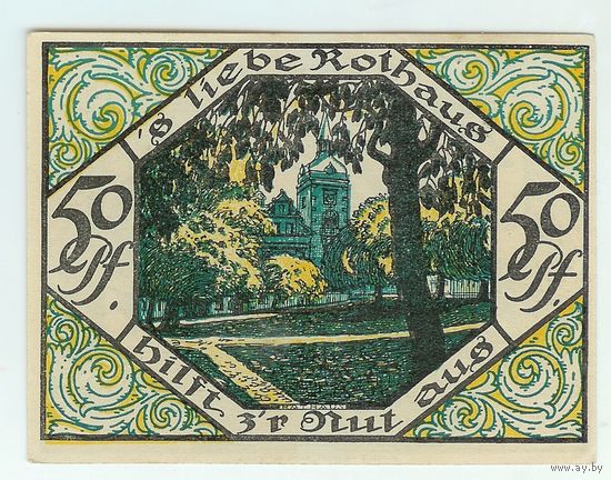 Германия, Нотгельд 50 пфеннигов 1921 год. UNC-