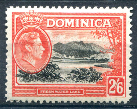 Британские колонии - Доминика - 1938/47г. - ландшафты, король Георг VI, 2/6 Sh - 1 марка - MH [Mi 104]. #4-B6-116-A-1