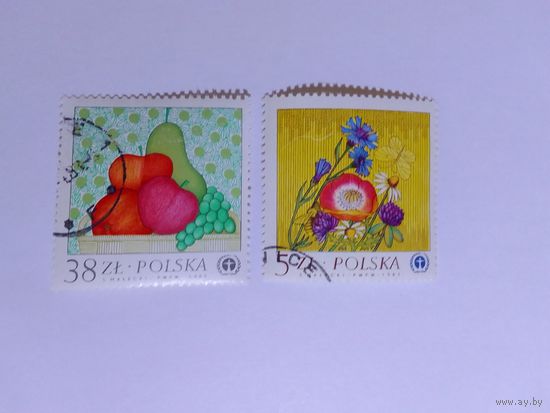 Марки   Картины  Польша   1982г  2  шт