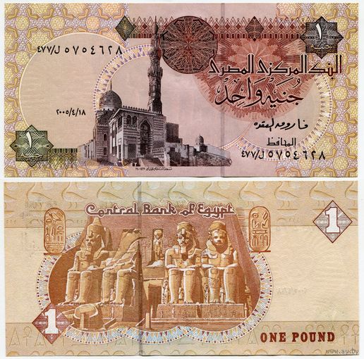 Египет. 1 фунт (образца 18.04.2005 года, P50i, UNC)