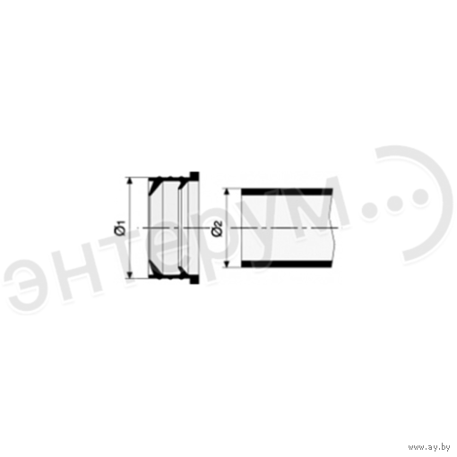 Переходник сантехнический резиновый 1 1/2" х 1 1/4" (50 х 40мм.полимерной трубы)