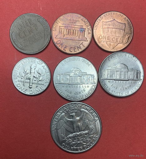 США, 7 разных монет