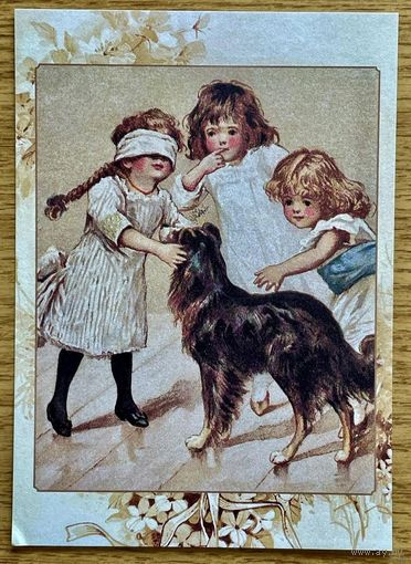 Репринт.Открытка для посткроссинга 10,5 х 14,8 см "Далёкое детство"издателя начала 20 века Эрнеста Нистера