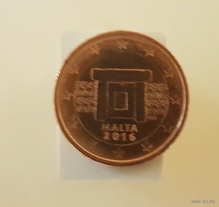 Мальта 1 евроцента 2016 UNC из ролла