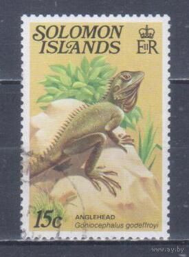 [935] Соломоны 1979. Фауна.Ящерица. Гашеная марка.