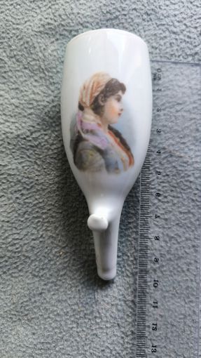 Антикварная чаша трубки (штуммель). Фарфор, роспись. Германия/Австрия, XIX век. Аналог в Музее трубок (Амстердам)