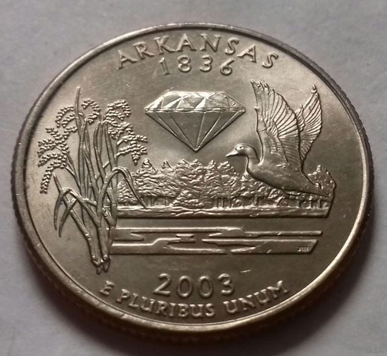 25 центов, квотер США, штат Арканзас, P D