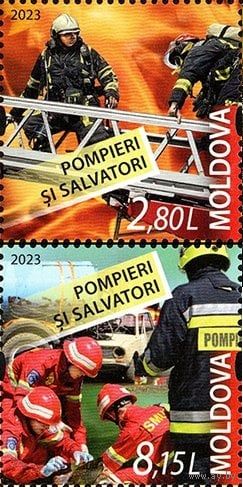 Молдова 2023, (836) Пожарные. Спасатели, 2 марки **