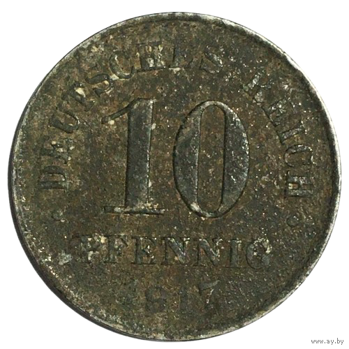 Германия 10 пфеннигов, 1917 (железо) (А)
