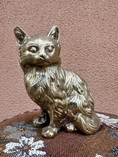 Бронзовая тяжелая статуэтка Кот, Европа, много лотов с рубля