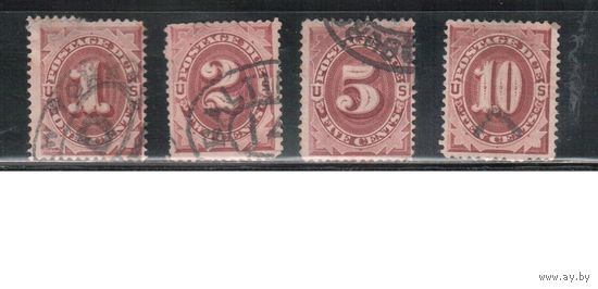 США-1884, (Мих.1в-5в),   гаш.  , Доплатные  марки