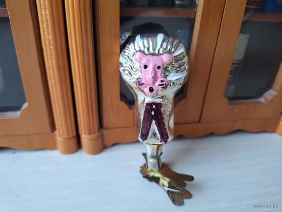 Елочная игрушка на прищепке Лев Бонифаций цирк