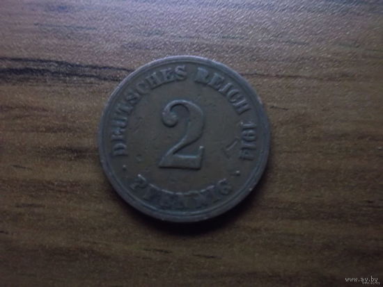 Германия 2 пфеннига 1914 A