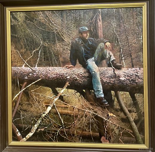 Казаков Б.И;80/80см;2004г."Долина ветров. Иван", 2004г. ДВП. масло. Размер 80х80 см.