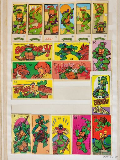 Наклейки Turtles Черепашки ниндзя Turtles dunkin из 90х  18 ШТУК ЛОТ