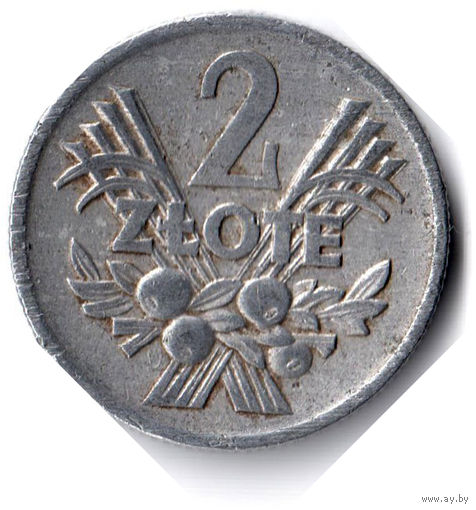 Польша. 2 злотых. 1974 г.