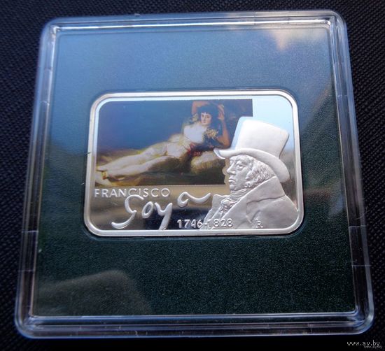 1 доллар 2010 Ниуэ Известные художники Франсиско Гойя! Серебро 925 пробы 28,28 грамм! ОБМЕН!