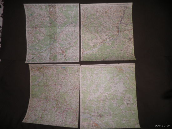 Карты (39х34 см) Вильнюс,Мозырь,Кричев,Ошмяны.70-е г.С рубля.