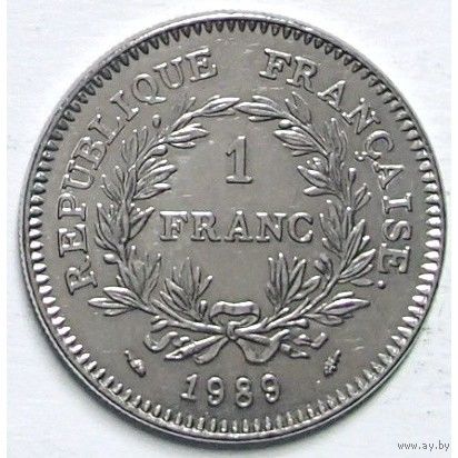 Франция 1 франк, 1989 200 лет генеральным штатам UNC