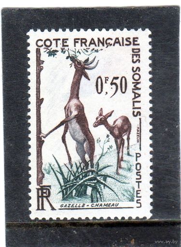 Франция. Сомалиленд. Mi:FR-SO 316. Антилопа Геренюк (Lithocranius walleri). 1947.