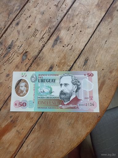 Уругвай 50 песо 2020 год( полимер)