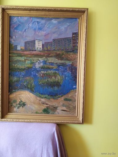 Карманов Е.А." Минск, дом в котором я живу ул.Кошевого,35" 1968 год