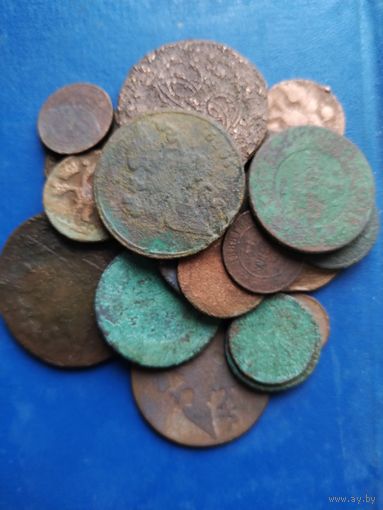 КАКАЛИКИ обыкновенные. КРУПНАЯ медь РИ. На панно, поделки, инсталляции. 20+ монет. Больше 250 гр.  С 1 рубля.