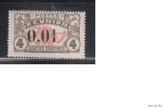 Реюньон-1917,(Мих.83)  * , Французские колонии, Стандарт,Карта, Надп.(одиночка)