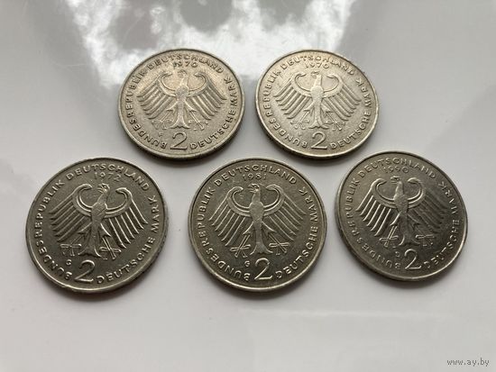 Германия ФРГ 2 марки (цена за одну)