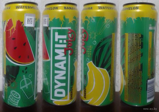 Банка от энергетика DYNAMIT Банан и арбуз 2024.10.08(12мес) с R ENERGY DRINK JUICY (ОБМЕН/ПРОДАЖА/ТОРГ) 1лот=1шт