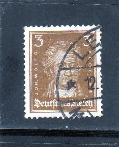 Немецкий рейх. Ми-385.поэт Иоганн Вольфганг фон Гете (1749-1832), поэт. Серия: Знаменитые немцы.1926.