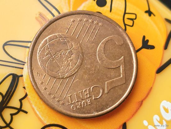 Испания. 5 евроцентов 2009. Брак, дефект штемпеля реверса. Торг.