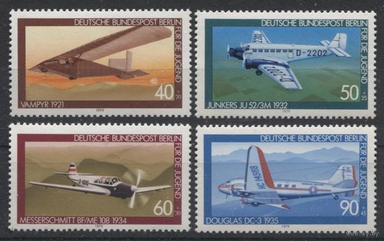 Западный Берлин. Германия 1979 год. Авиация. Самолет.**